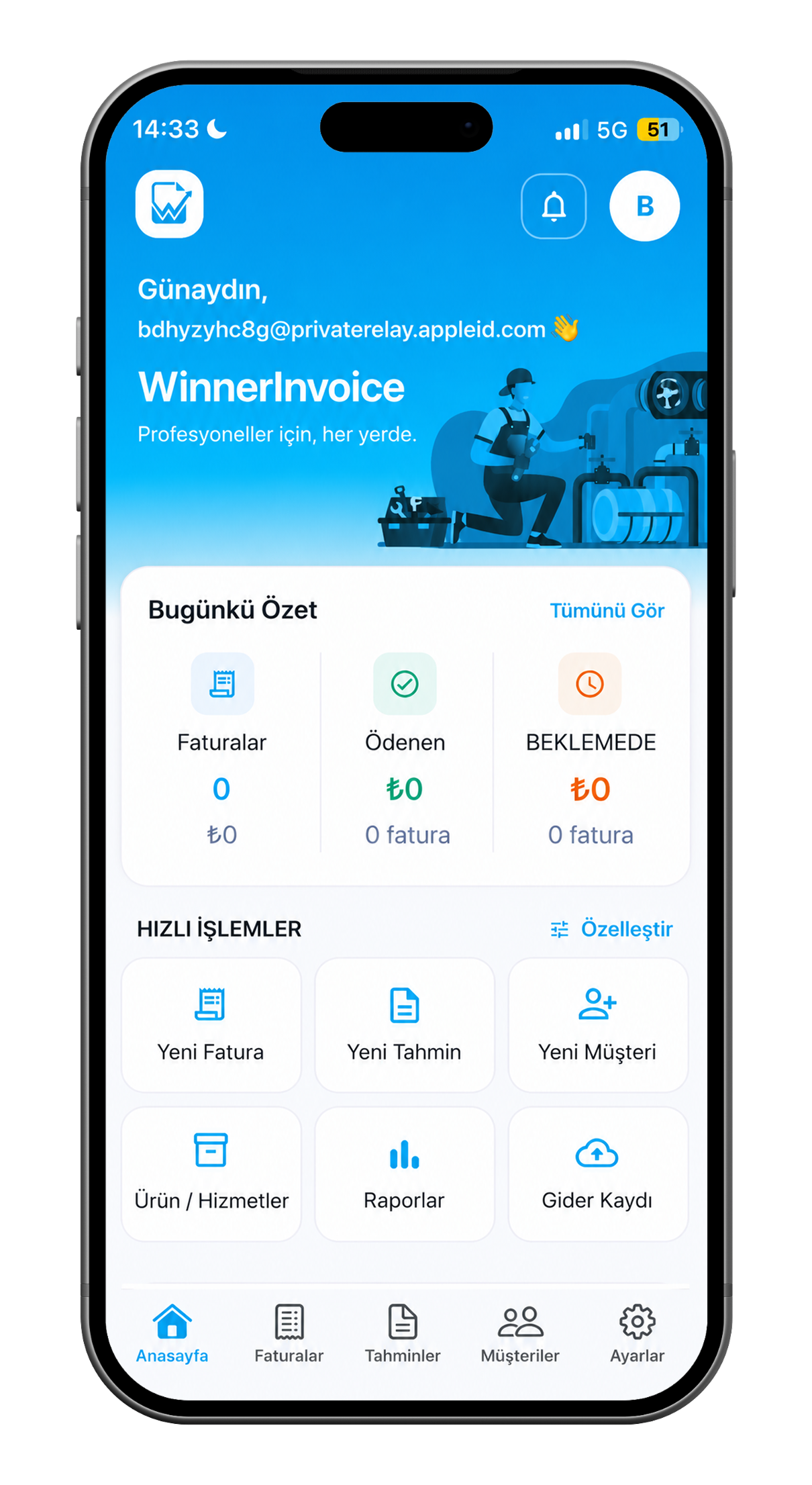 Paylaşım seçenekleri — WinnerInvoice